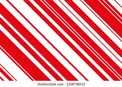 Christmas candle, lollipop pattern. Striped diagonal background with slanted lines. Stripy backdrop for print on wrapping. Vector illustration