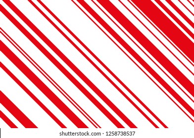 Christmas candle, lollipop pattern. Striped diagonal background with slanted lines. Stripy backdrop for print on wrapping. Vector illustration