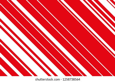 Christmas candle, lollipop pattern. Striped diagonal background with slanted lines. Stripy backdrop for print on wrapping. Vector illustration