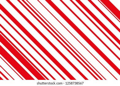 Christmas candle, lollipop pattern. Striped diagonal background with slanted lines. Stripy backdrop for print on wrapping. Vector illustration