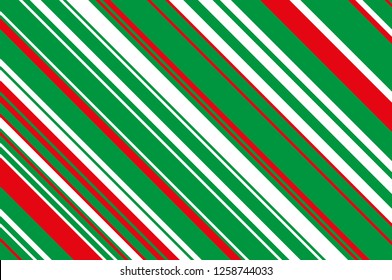 Christmas candle, lollipop pattern. Striped diagonal background with slanted lines. Stripy backdrop for print on wrapping. Vector illustration