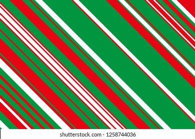 Christmas candle, lollipop pattern. Striped diagonal background with slanted lines. Stripy backdrop for print on wrapping. Vector illustration