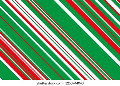 Christmas candle, lollipop pattern. Striped diagonal background with slanted lines. Stripy backdrop for print on wrapping. Vector illustration