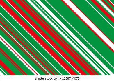 Christmas candle, lollipop pattern. Striped diagonal background with slanted lines. Stripy backdrop for print on wrapping. Vector illustration