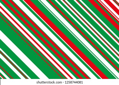 Christmas candle, lollipop pattern. Striped diagonal background with slanted lines. Stripy backdrop for print on wrapping. Vector illustration