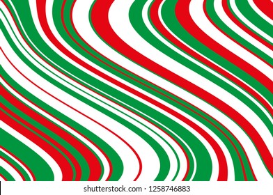 Christmas candle, lollipop pattern. Striped diagonal background with slanted lines. Stripy backdrop for print on wrapping. Vector illustration