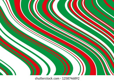 Christmas candle, lollipop pattern. Striped diagonal background with slanted lines. Stripy backdrop for print on wrapping. Vector illustration