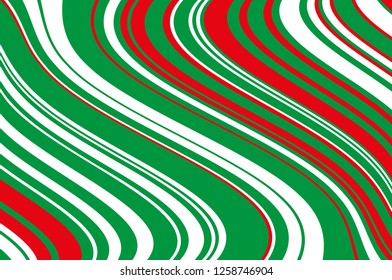 Christmas candle, lollipop pattern. Striped diagonal background with slanted lines. Stripy backdrop for print on wrapping. Vector illustration