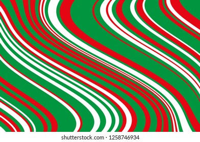 Christmas candle, lollipop pattern. Striped diagonal background with slanted lines. Stripy backdrop for print on wrapping. Vector illustration