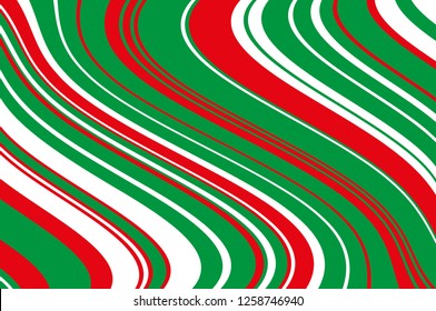 Christmas candle, lollipop pattern. Striped diagonal background with slanted lines. Stripy backdrop for print on wrapping. Vector illustration