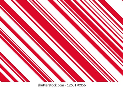 Christmas candle, lollipop pattern. Striped diagonal background with slanted lines. Stripy backdrop for print on wrapping. Vector illustration