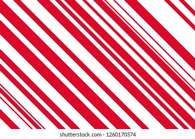 Christmas candle, lollipop pattern. Striped diagonal background with slanted lines. Stripy backdrop for print on wrapping. Vector illustration