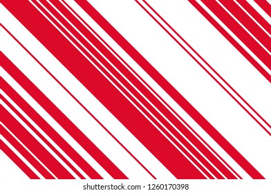 Christmas candle, lollipop pattern. Striped diagonal background with slanted lines. Stripy backdrop for print on wrapping. Vector illustration