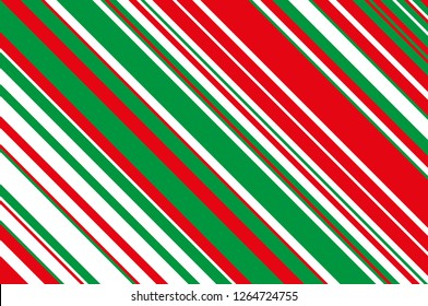 Christmas candle, lollipop pattern. Striped diagonal background with slanted lines. Stripy backdrop for print on wrapping, wallpaper, banners, sites