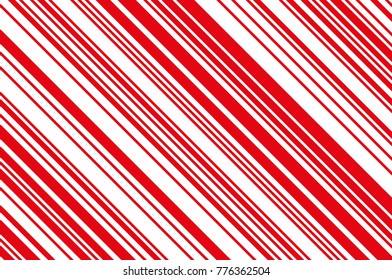 Christmas candle, lollipop pattern. Striped diagonal background with slanted lines. Stripy backdrop for print on wrapping. Vector illustration