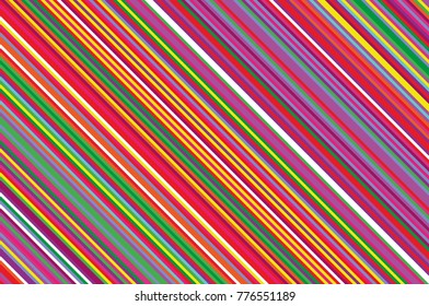Christmas candle, lollipop pattern. Striped diagonal background with slanted lines. Stripy backdrop for print on wrapping. Vector illustration Colorful rainbow