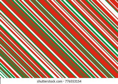 Christmas candle, lollipop pattern. Striped diagonal background with slanted lines. Stripy backdrop for print on wrapping. Vector illustration