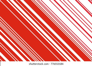 Christmas candle, lollipop pattern. Striped diagonal background with slanted lines. Stripy backdrop for print on wrapping. Vector illustration