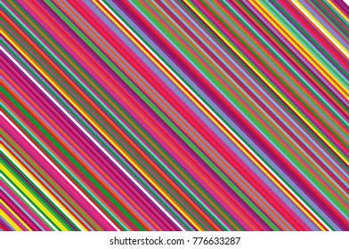 Christmas candle, lollipop pattern. Striped diagonal background with slanted lines. Stripy backdrop for print on wrapping. Vector illustration Colorful rainbow