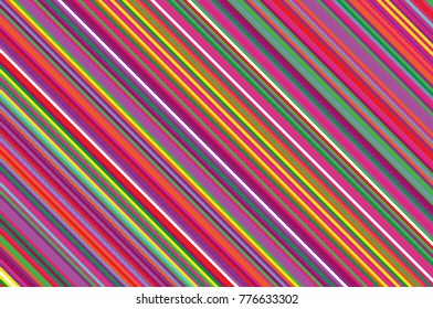 Christmas candle, lollipop pattern. Striped diagonal background with slanted lines. Stripy backdrop for print on wrapping. Vector illustration Colorful rainbow
