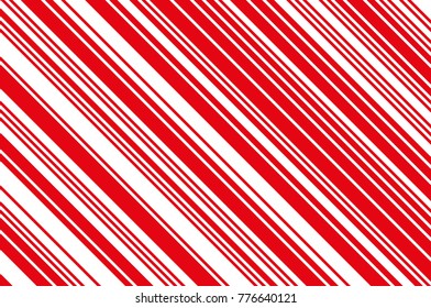 Christmas candle, lollipop pattern. Striped diagonal background with slanted lines. Stripy backdrop for print on wrapping. Vector illustration 
