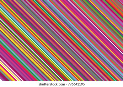 Christmas candle, lollipop pattern. Striped diagonal background with slanted lines. Stripy backdrop for print on wrapping. Vector illustration Colorful rainbow