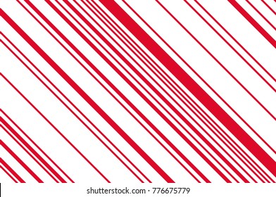 Christmas candle, lollipop pattern. Striped diagonal background with slanted lines. Stripy backdrop for print on wrapping. Vector illustration