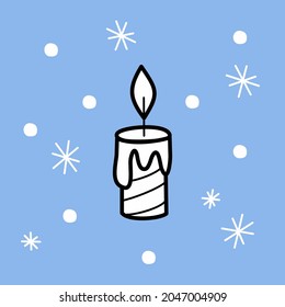 christmas candle. new year holiday