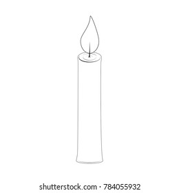 christmas candle outline for christmas design isolated on white background
