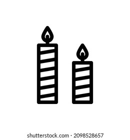 Icono de contorno de velas de Navidad. Icono de velas de Navidad