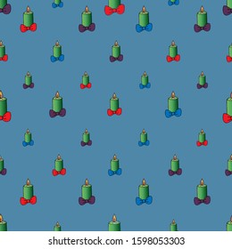 Christmas candle pattern. Vector. Hot flame. Sea wave background. Divination. Christmas. New Year. Holiday print.