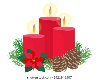 Christmas candle red vector illustration