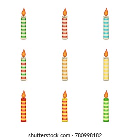 christmas candle set  for christmas design isolated on white background
