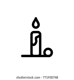 Christmas candle simple flat icon vector illustration.