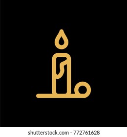 Christmas candle simple flat icon vector illustration.