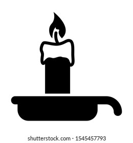 christmas candle solid black vector icon