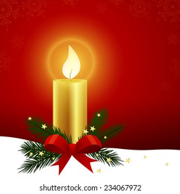 Christmas candle - vector