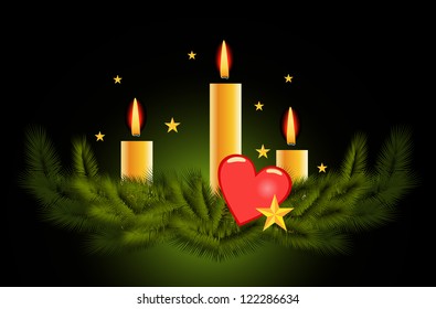 Christmas candle vector background