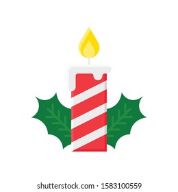 Christmas candle vector, Christmas day related flat icon