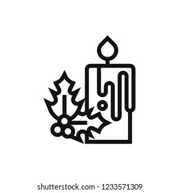 Christmas candle vector icon
