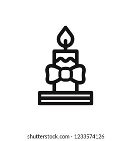 Christmas candle vector icon
