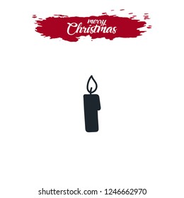 Christmas candle vector icon