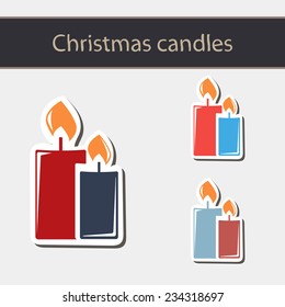 Christmas candle vector icon