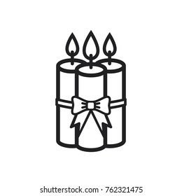 christmas candle vector icon, candle icon 
