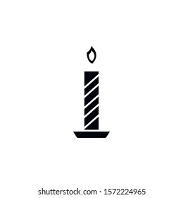 Christmas candle vector icon. filled flat sign for mobile concept and web design. Christmas candle with burning candle wick  glyph icon. Symbol, logo illustration. Vector graphics