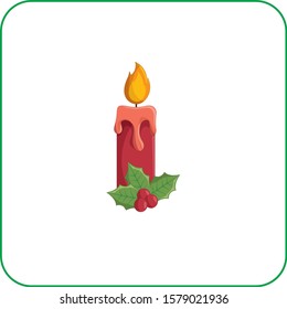 christmas candle vector icon illustration