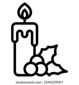 Christmas Candle christmas vector icon illustration