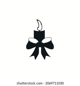 Christmas candle vector icon on a white background