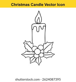 Christmas Candle Vector Icons Set