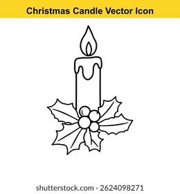 Conjunto de ícones de vetor de vela de Natal